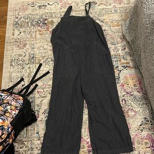 Universal Threads Black Cotton Overalls